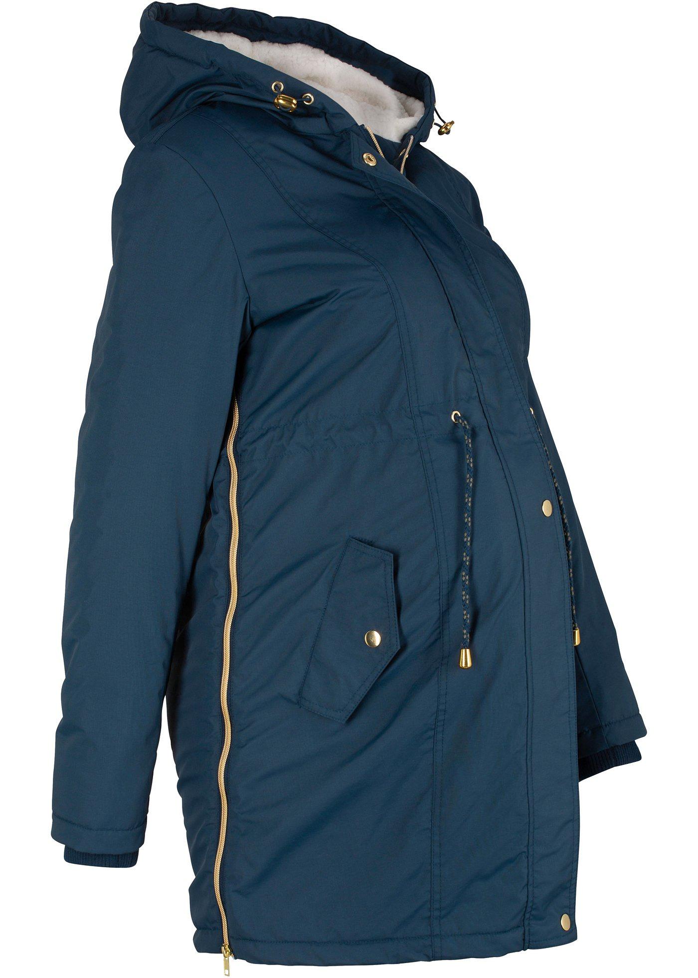 Parka de grossesse avec polaire peluche bleu foncé - bpc ...