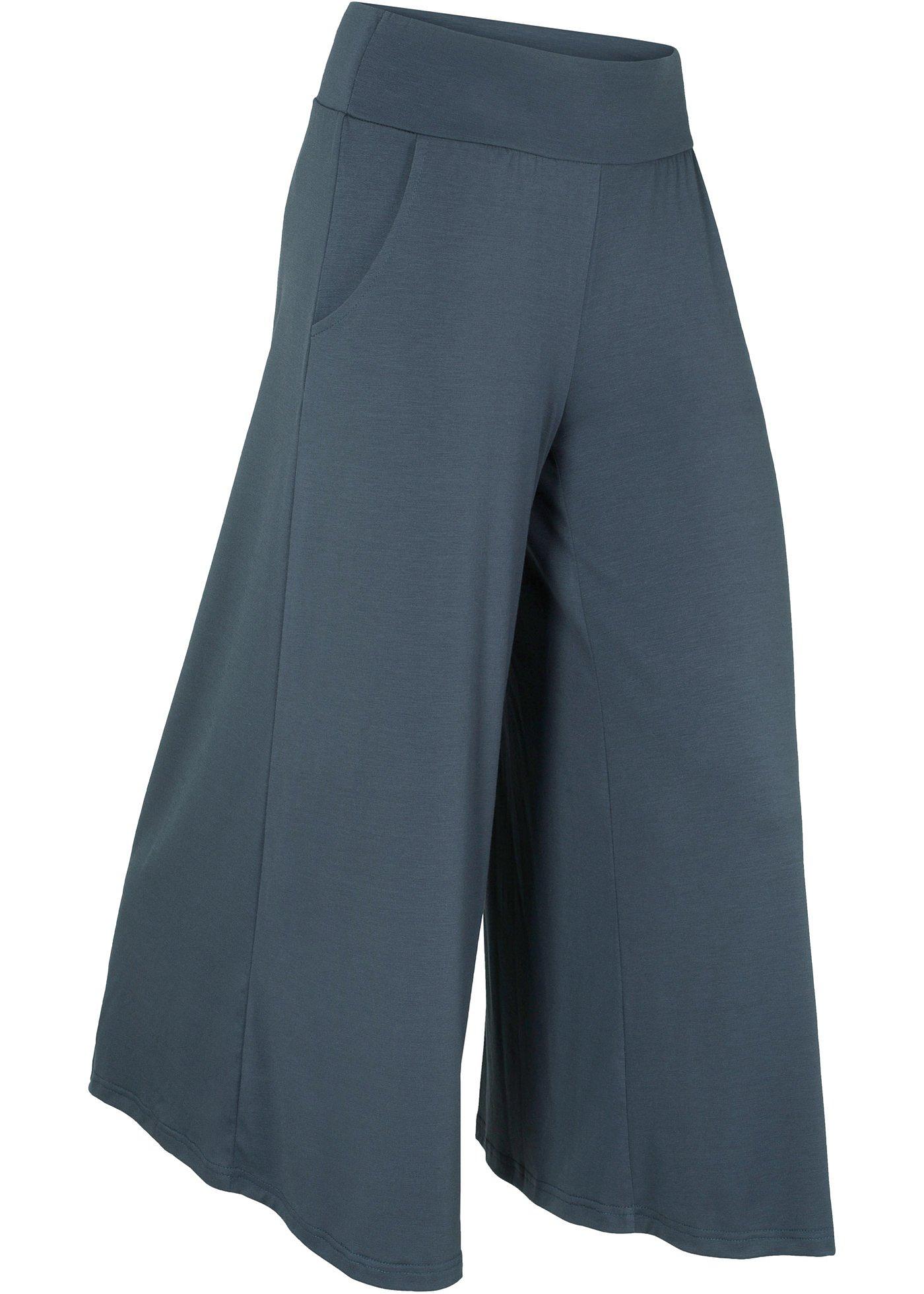 Jupe-culotte fluide en mati?�re extensible avec poches lat?�rales - bleu nuit