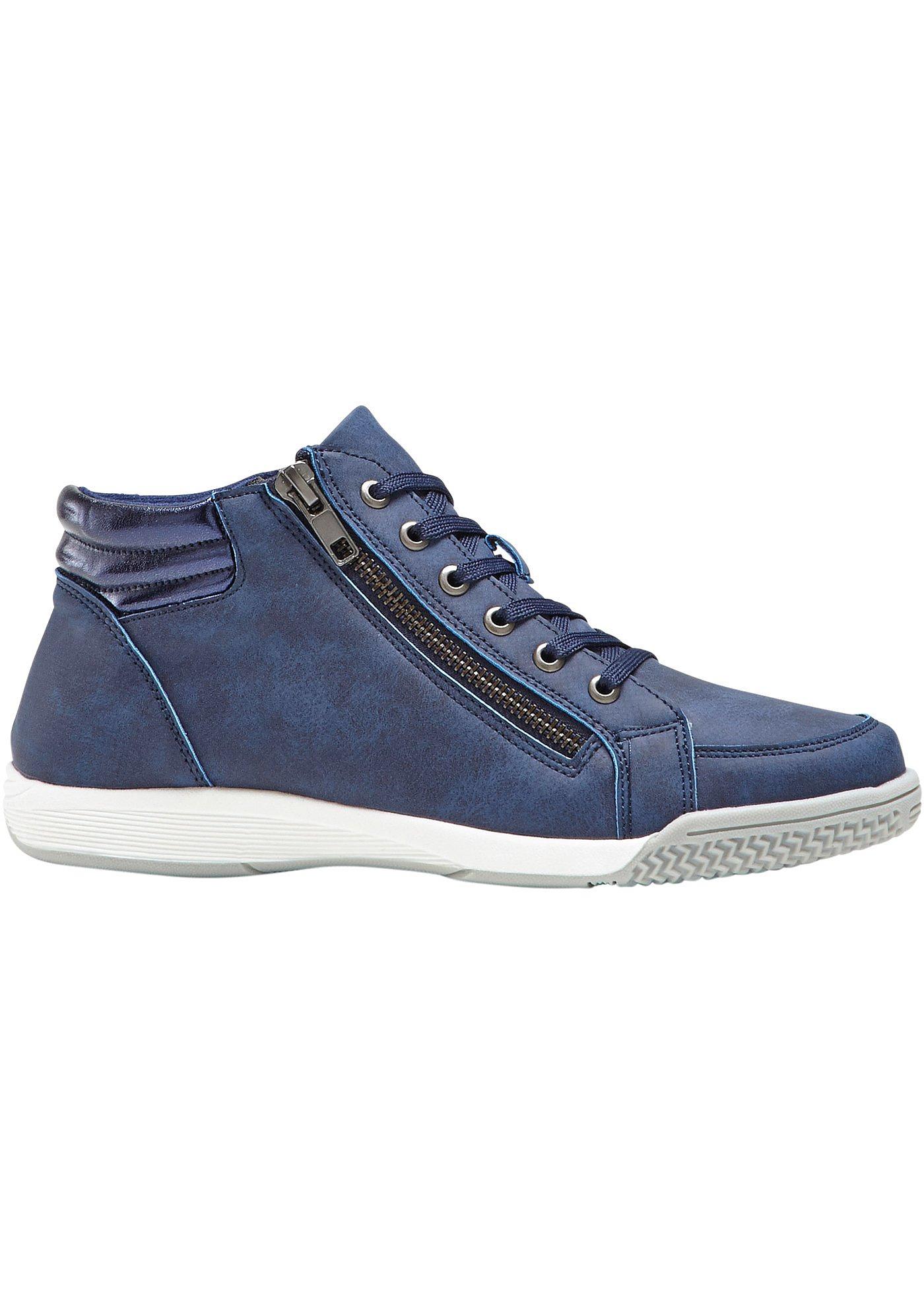 basket cuir bleu marine femme