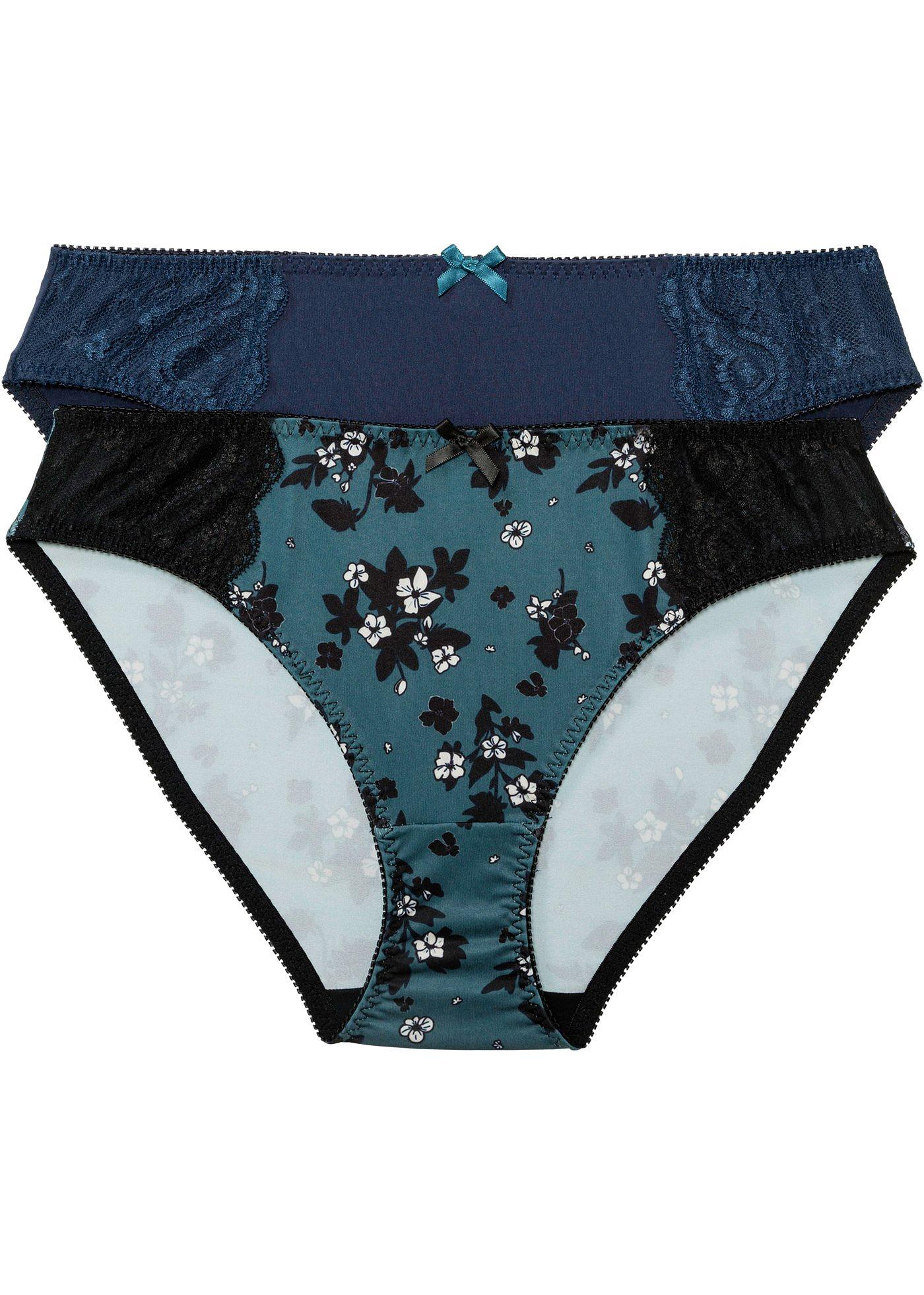 Deux Espionnes Avec Un Petit Slip à Fleurs Slip actuel avec dentelle florale - bleu vert à fleurs + bleu nuit