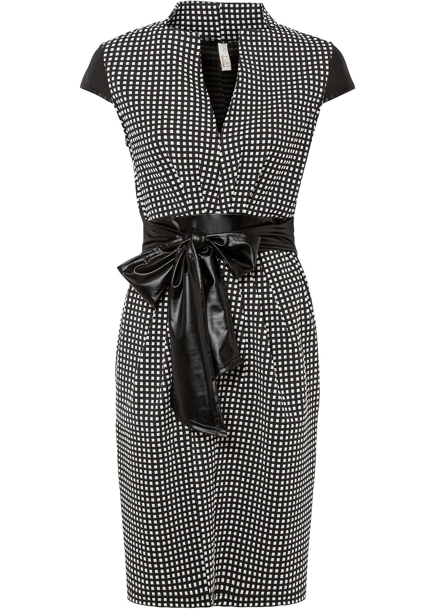 Robe ?� carreaux avec empi?�cements contrastants - noir/blanc