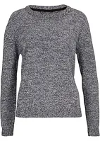 Pull en maille chiné à col rond, bonprix