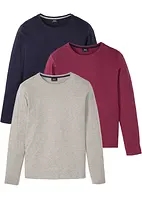 Lot de 3 tee-shirts manches longues, bonprix