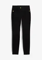 Pantalon stretch taille élastiquée avec boutons décoratifs, bonprix