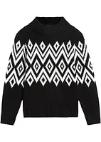 Pull en maille fille à motif norvégien, bonprix