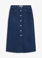 Jupe midi en jean avec boutons, bonprix