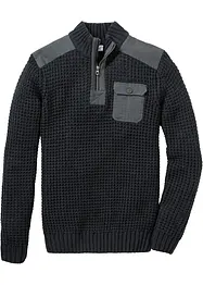 Pull camionneur avec empiècement en tissu, bonprix