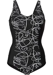 Maillot 1 pièce sculptant, maintien léger, col V, bonprix