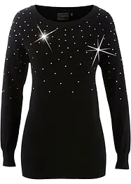 Pull long à strass, bonprix