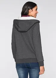 Sweat zippé de grossesse et de portage, intérieur douillet, bonprix