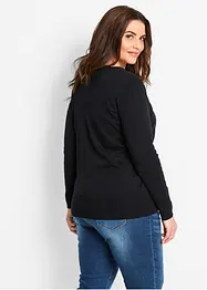 Pull col en V en fine maille, bonprix