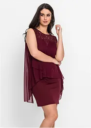 Robe en jersey et crêpe, bonprix