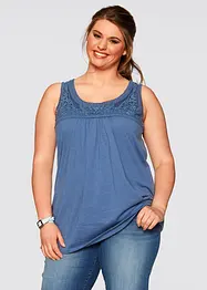 Top coton à dentelle, bonprix