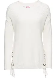 Pull en coton à laçage, oversize, bonprix