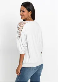 T-shirt oversize avec dentelle, bonprix