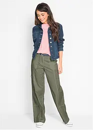 Jean cargo en coton, taille mi-haute, bonprix