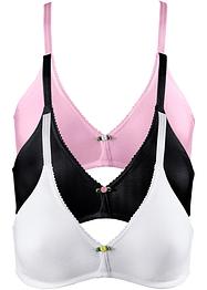 Lot de 3 soutiens-gorge sans armatures en coton, bpc bonprix collection