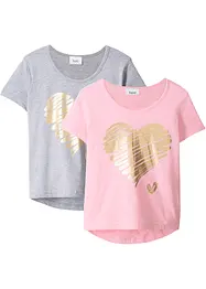 Lot de 2 t-shirts fille en coton, bonprix