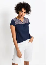 T-shirt coton forme trapèze imprimé, manches courtes, bonprix