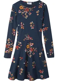 Robe fille à manches longues en jersey à fleurs, bonprix