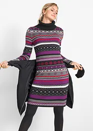 Robe en maille jacquard à col châle, bonprix