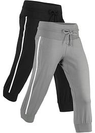 Lot de 2 pantalons de jogging en coton, coupe corsaire, bpc bonprix collection