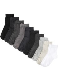 Lot de 10 paires de chaussettes courtes basiques avec coton bio, bpc bonprix collection