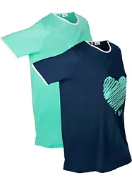 Lot de 2 T-shirts longs, bonprix