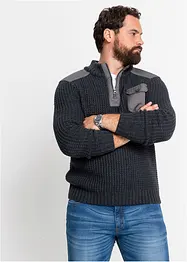 Pull camionneur avec empiècement en tissu, bonprix