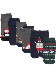 Lot de 6 paires de chaussettes courtes de Noël, bpc bonprix collection