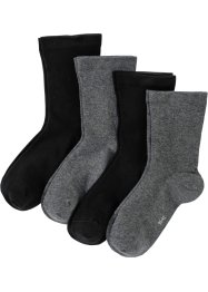 Lot de 4 paires de chaussettes sans pression avec coton bio, bpc bonprix collection