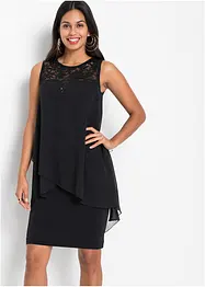 Robe en jersey et crêpe, bonprix