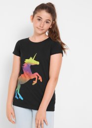 T-shirt fille avec imprimé licorne, bpc bonprix collection