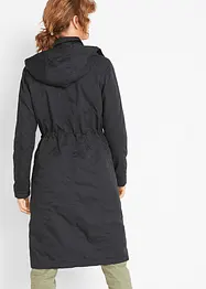 Trenchcoat long à capuche, cintré, légèrement doublé, bonprix