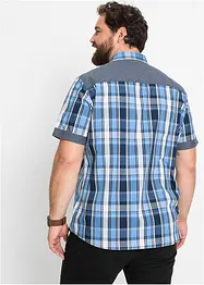 Chemise manches courtes avec empiècements denim, bonprix