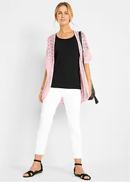 Gilet long en maille ajourée, bonprix