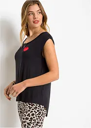 T-shirt en viscose fluide orné d'une broderie, bonprix