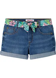 Short en jean taille mi-haute, avec ceinture, bonprix