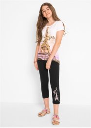 T-shirt + legging 3/4 (ens. 2 pces) fille avec coton, bpc bonprix collection