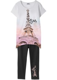 T-shirt + legging 3/4 (ens. 2 pces) fille avec coton, bpc bonprix collection