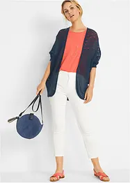 Gilet long en maille ajourée, bonprix