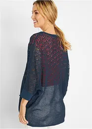 Gilet long en maille ajourée, bonprix