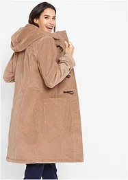 Duffle-coat en velours côtelé doublé, mi-long, bonprix