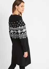 Robe en maille évasée à motif norvégien, bonprix