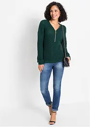 Pull en maille avec zip, bonprix