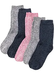 Lot de 5 paires de chaussettes thermo en éponge, bonprix