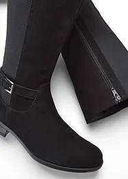 Bottes tige large en cuir, bonprix