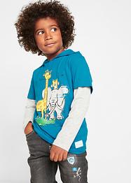 T-shirt double épaisseur à capuche garçon, coton, bpc bonprix collection