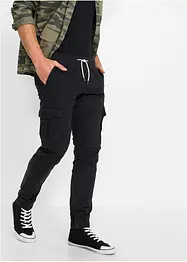 Pantalon droit stretch taille élastiquée et poches cargo, Slim Fit, bonprix