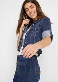 Veste courte en jean, manches 3/4, bonprix